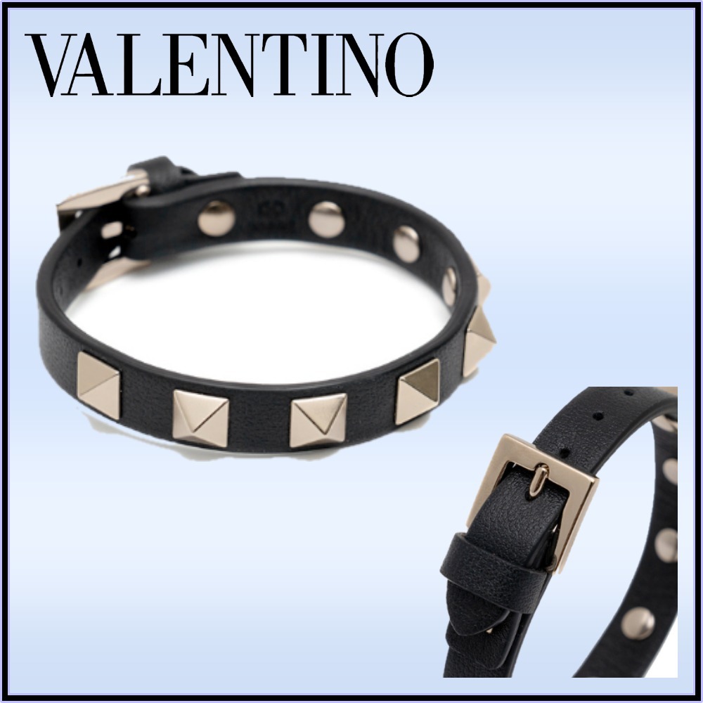VALENTINO ロックスタッズ ブレス 黒 WW2J0255