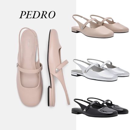 PEDRO ペドロ レディース パテントレザー ミュール サンダル ホワイト（白）系 Pedro(ペドロ) サンダル・ミュール(レディース