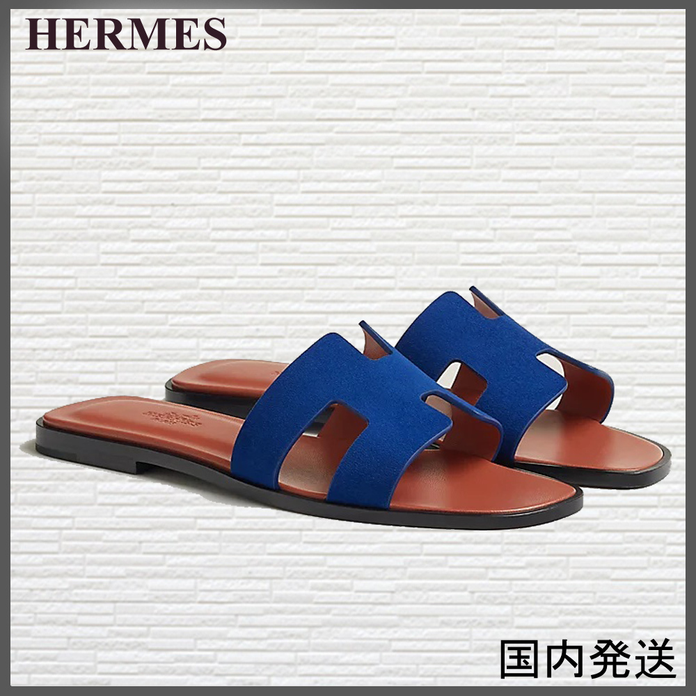 【国内即発送】HERMES サンダル オラン ブルー・スマルト