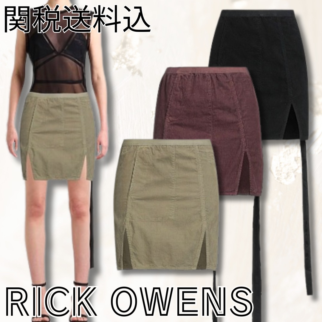 関送込【RICK OWENS】DRKSHDW ミニ フレアスカート コーデュロイ