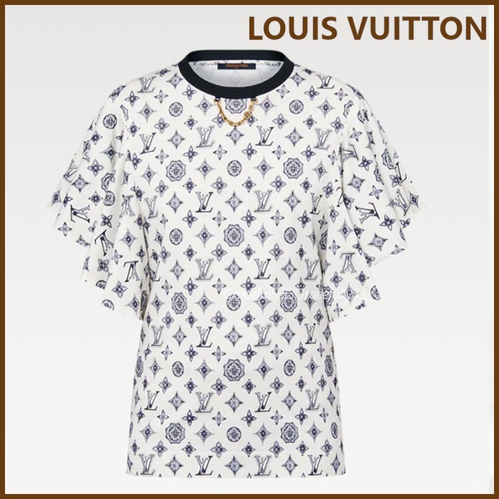 【シルエットがゴージャス】LVモノグラム フリルスリーブTシャツ