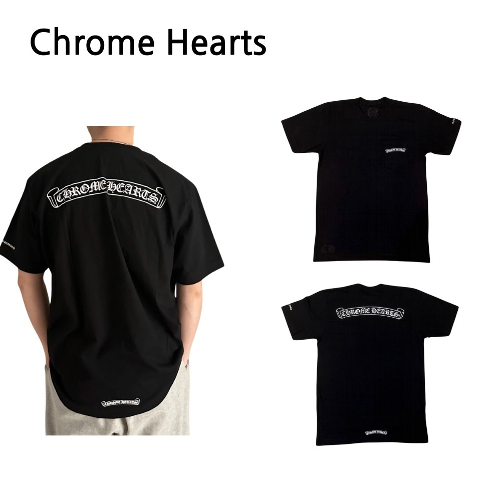 ★Chrome Hearts★Scroll Logo T-Shirt Black