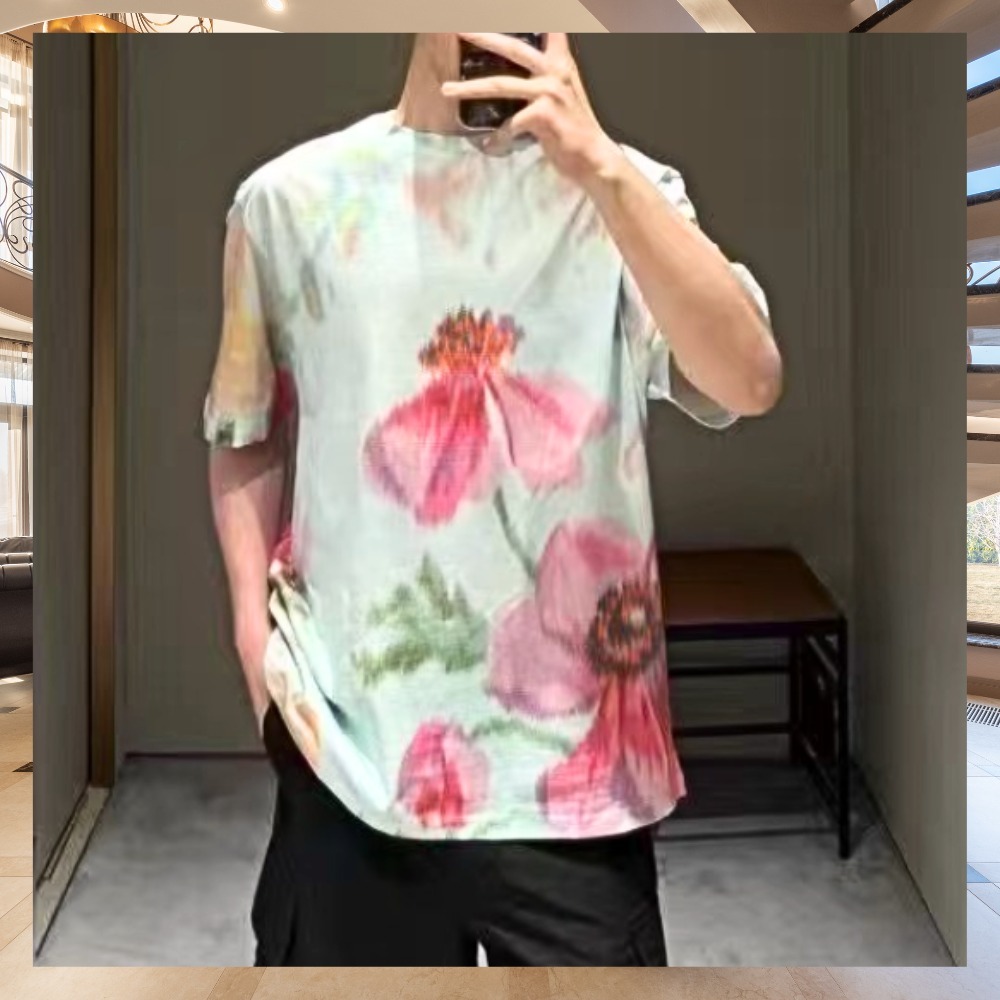 上品【LOEWE】ルーズフィット半袖 クルーネック コットンTシャツ