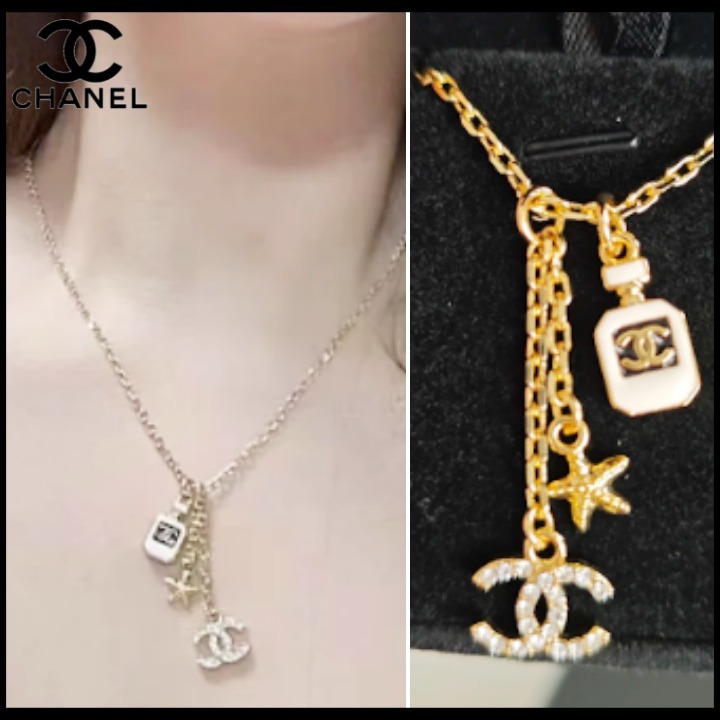 【香水瓶CCロゴかわいい】CHANEL ペンダントネックレス