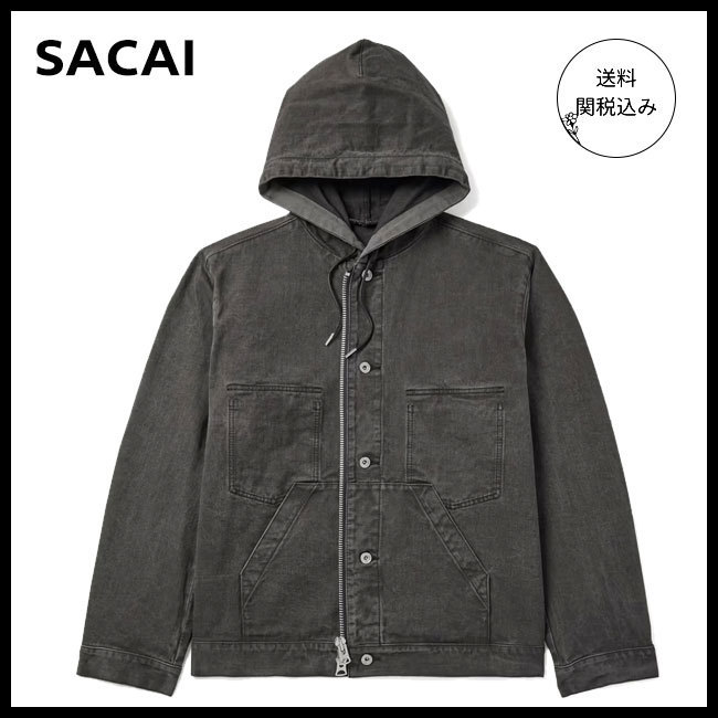 送料関税込【sacai】フード付きデニムジャケット