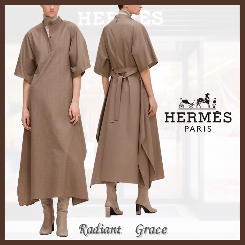 《リラックス感漂う一着♪》HERMES モザイク柄 プレーリードレス
