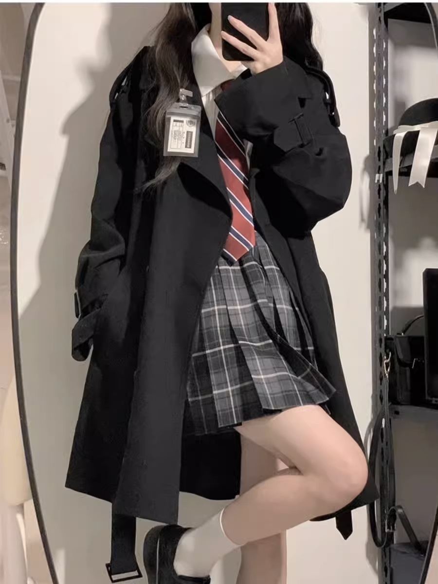 スプリングコート アウター ダブルブレスト ポケット XXS/XL