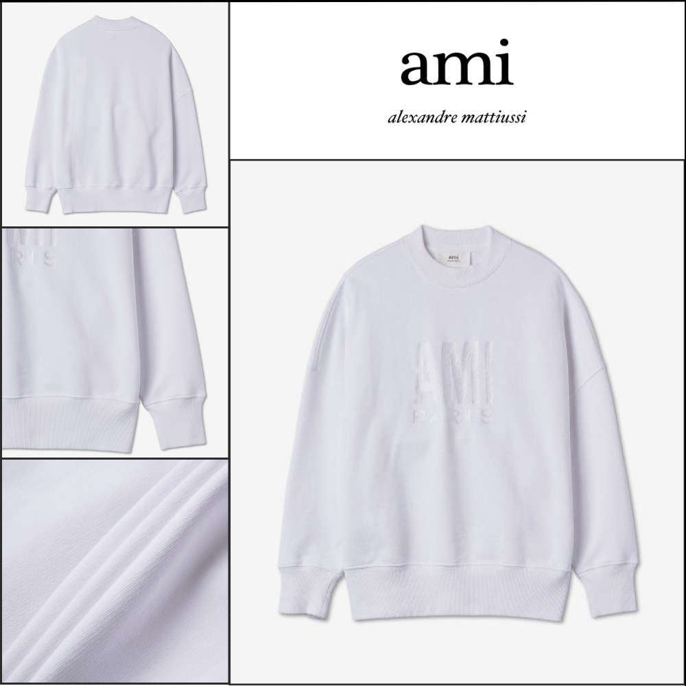 【 AMI PARIS 】 Big Logo Sweatshirt White