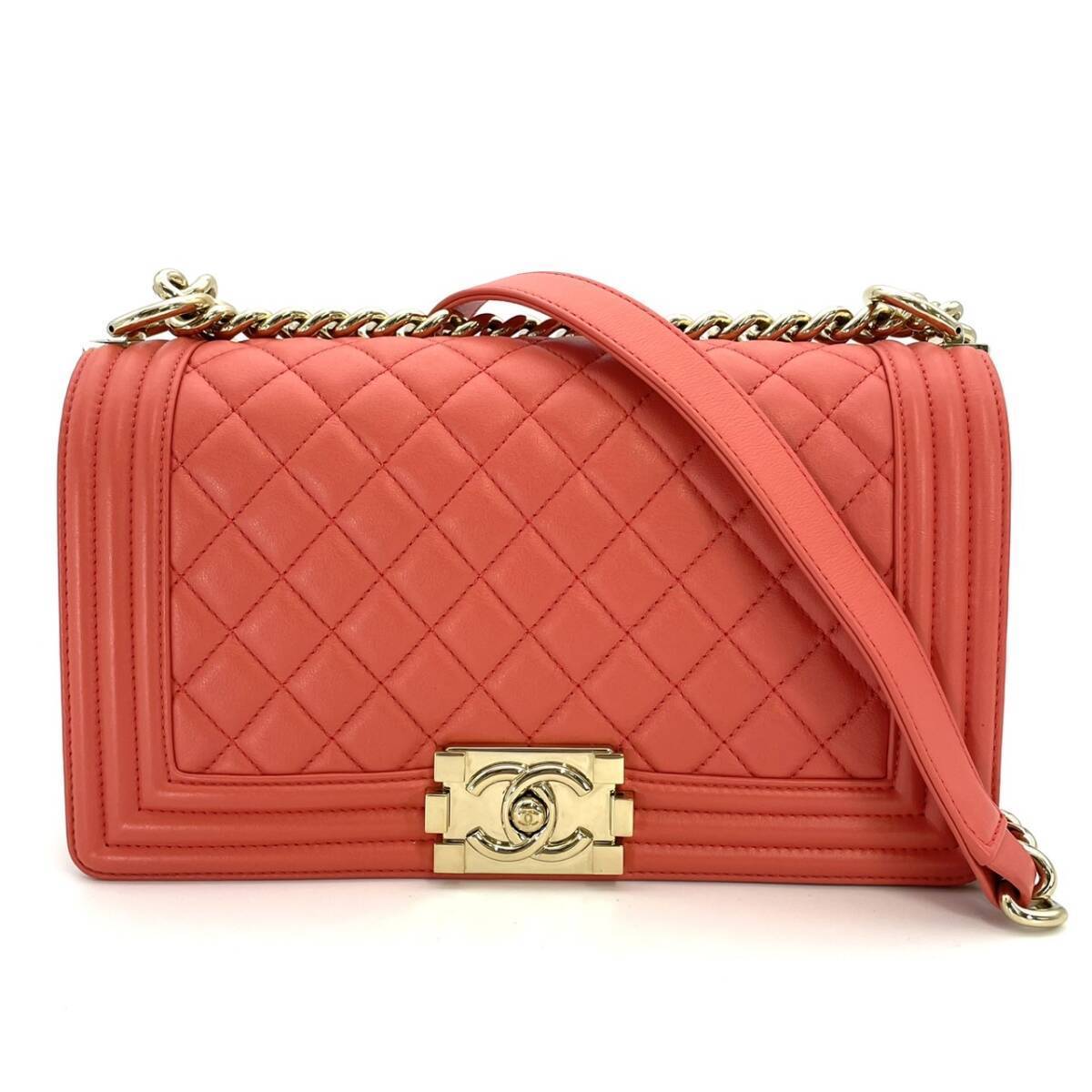 シャネル CHANEL ボーイシャネル ラムスキン 黒 ゴールド金具