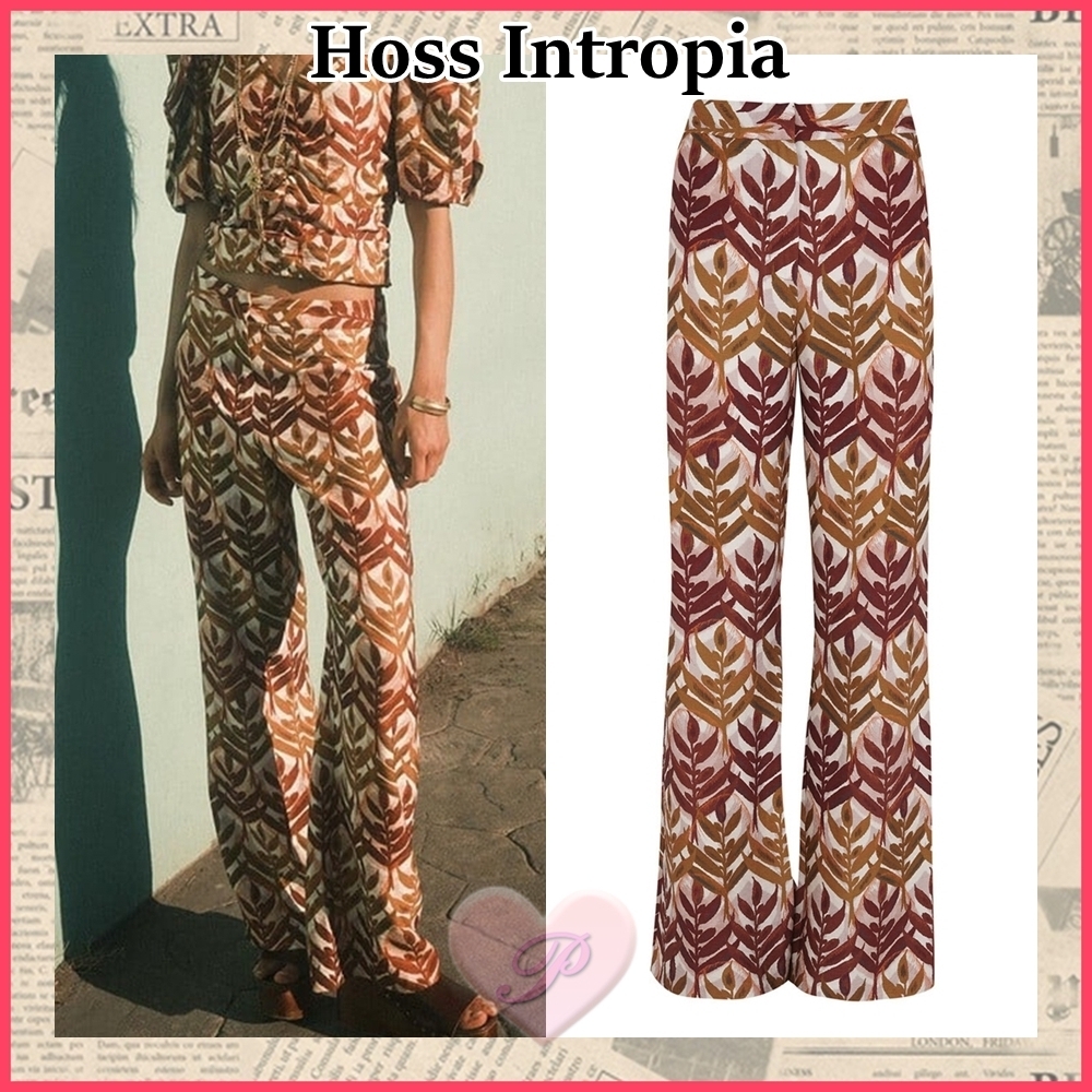 【hoss intropia】リーフプリントパンツ