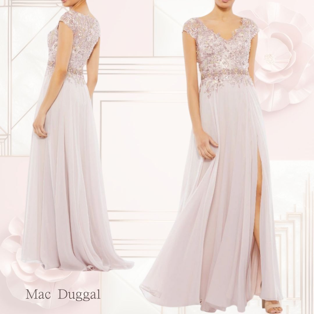 【Mac Duggal 】上品♪キャップスリーブガウン