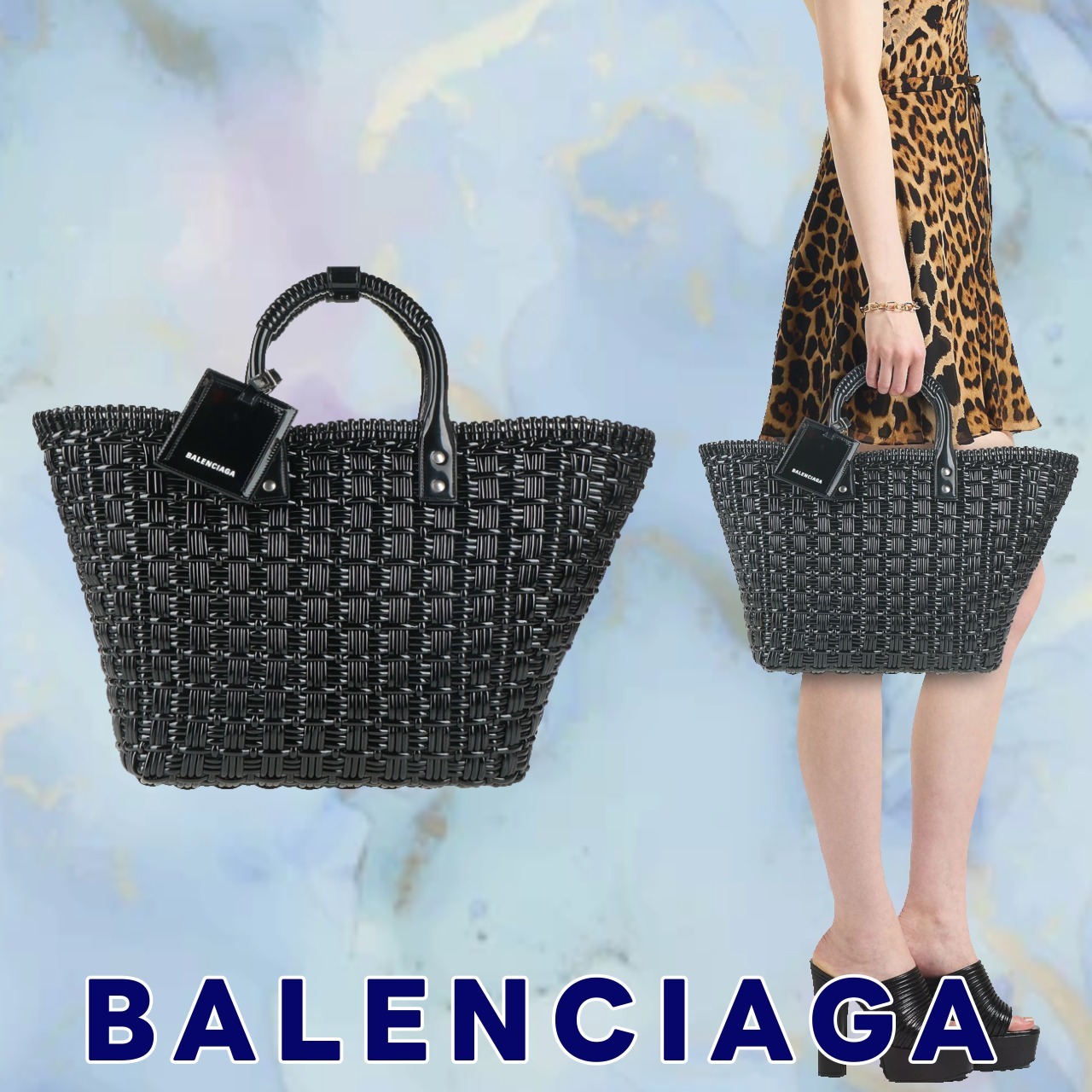 夏にピッタリ♪【BALENCIAGA】マキシレザーハンドバッグ