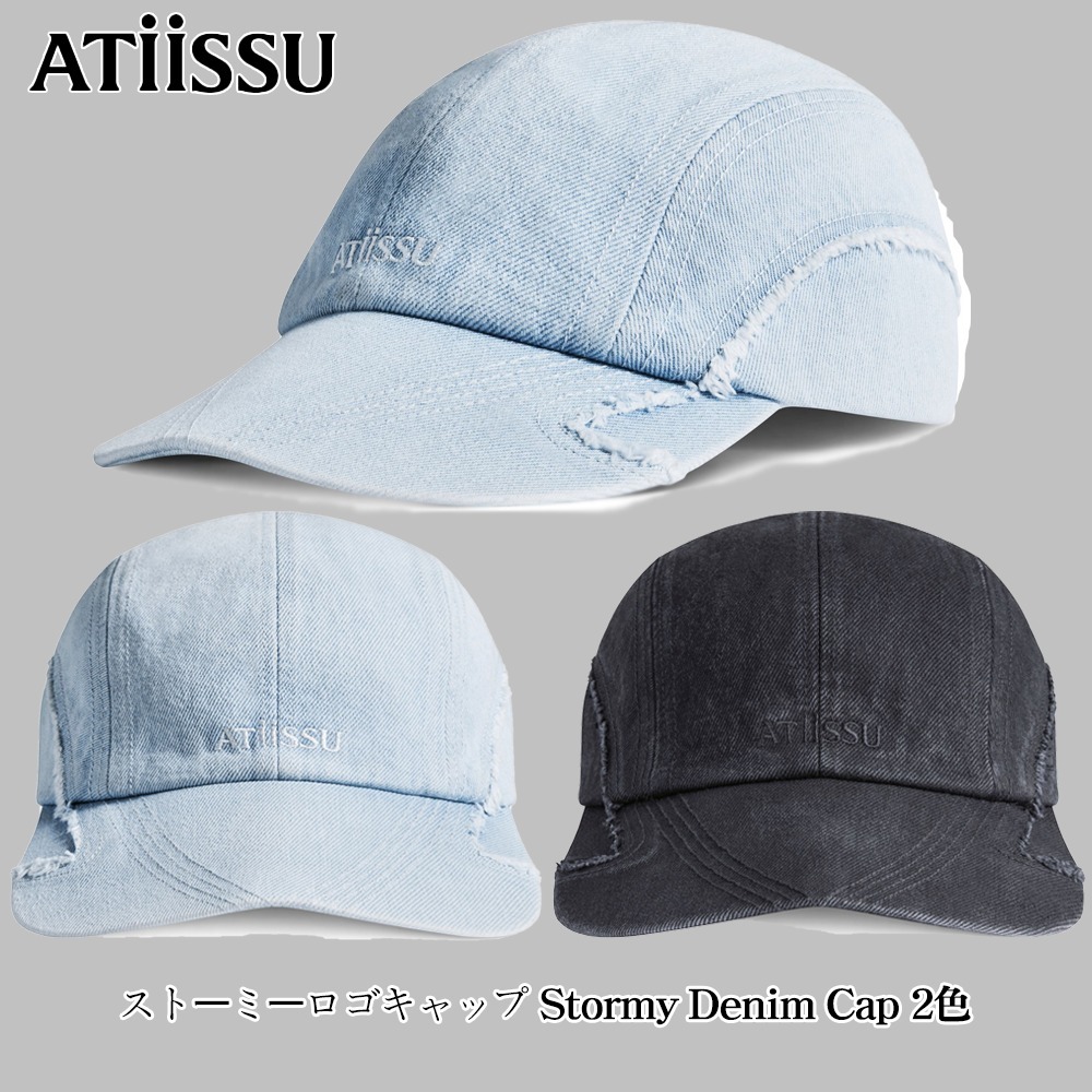 【ATiiSSU】(韓国)ストーミーロゴキャップ Stormy Denim Cap 2色