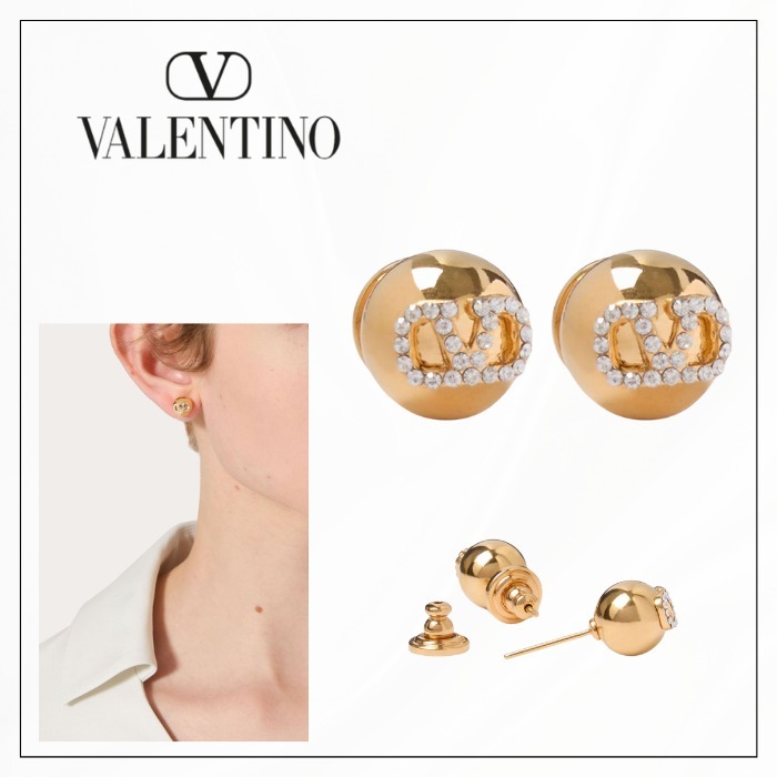 【VALENTINO GARAVANI】Vロゴシグネチャー スワロフスキーピアス