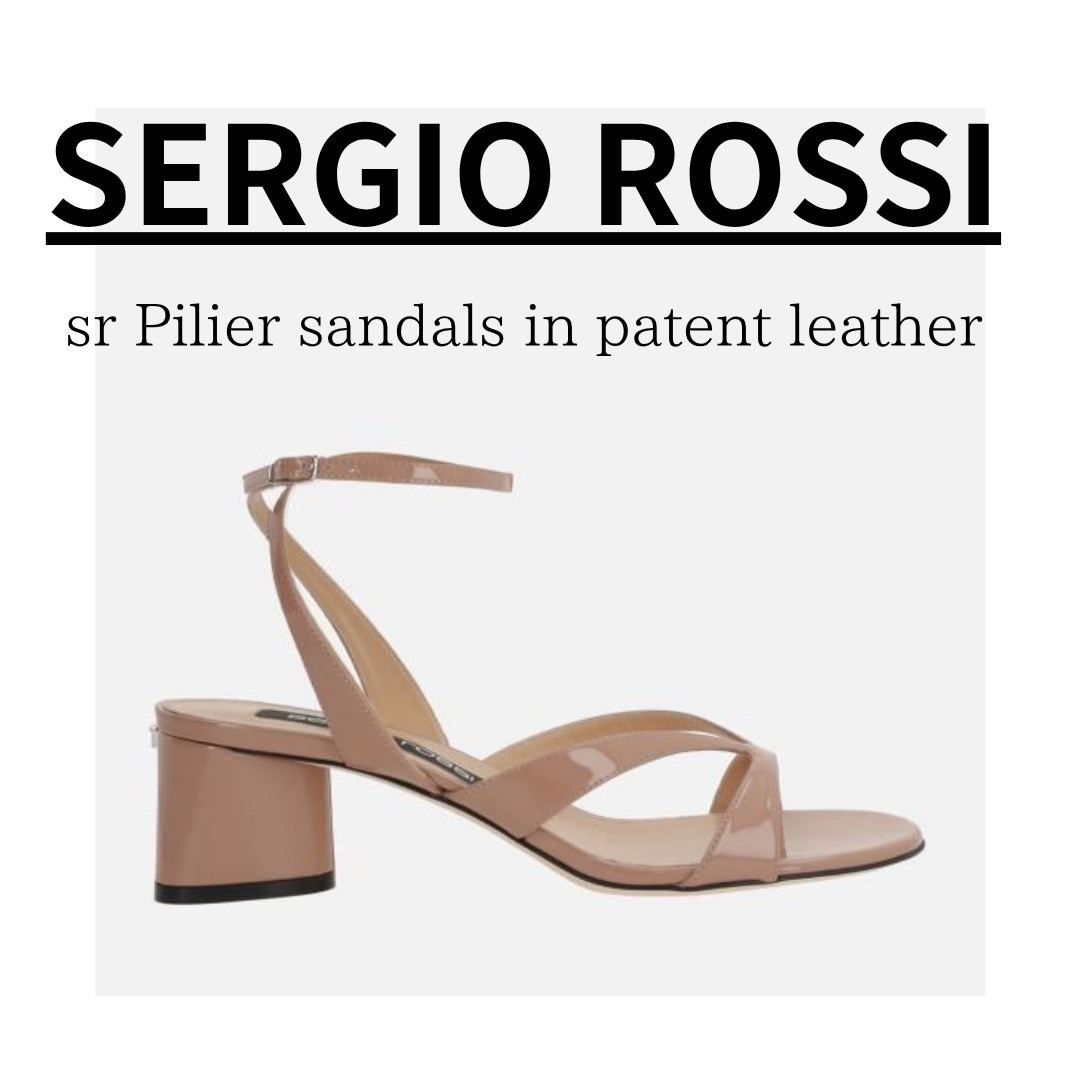 SERGIO ROSSI セルジオ・ロッシ パテントレザーSRピリエサンダル