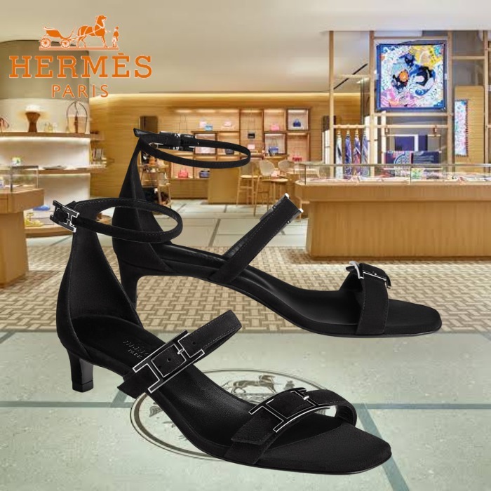 【エレガントに】HERMES ヒール サンダル 40