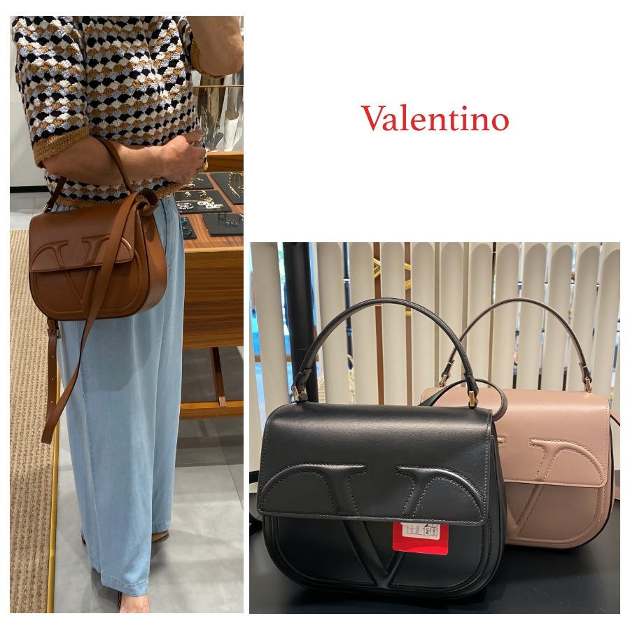 関税込★Valentino★Vロゴカーフスキン ハンドバッグ