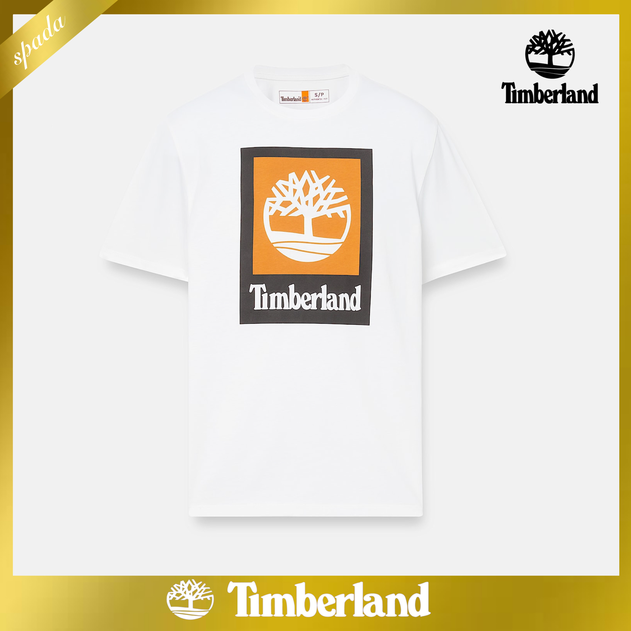 【Timberland】ラベルロゴ 半袖 Tシャツ ホワイト / 送料無料