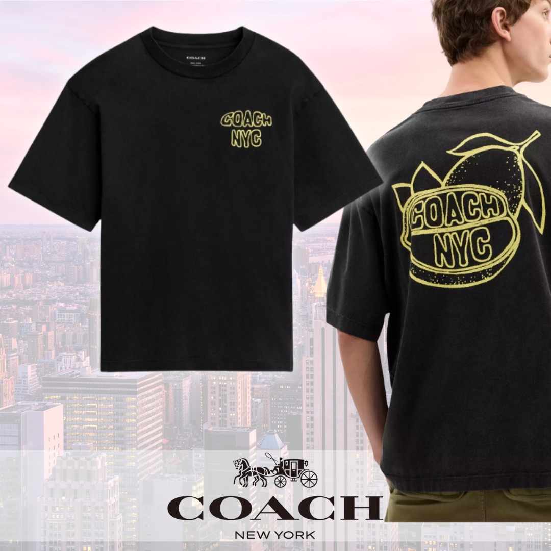 すぐ届く【COACH】レモン リラックスド Tシャツ