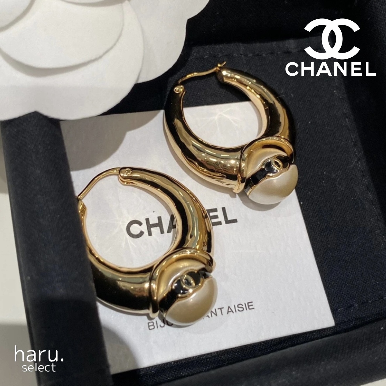 華やかで上品♡エレガント【CHANEL】シャネル フープピアス