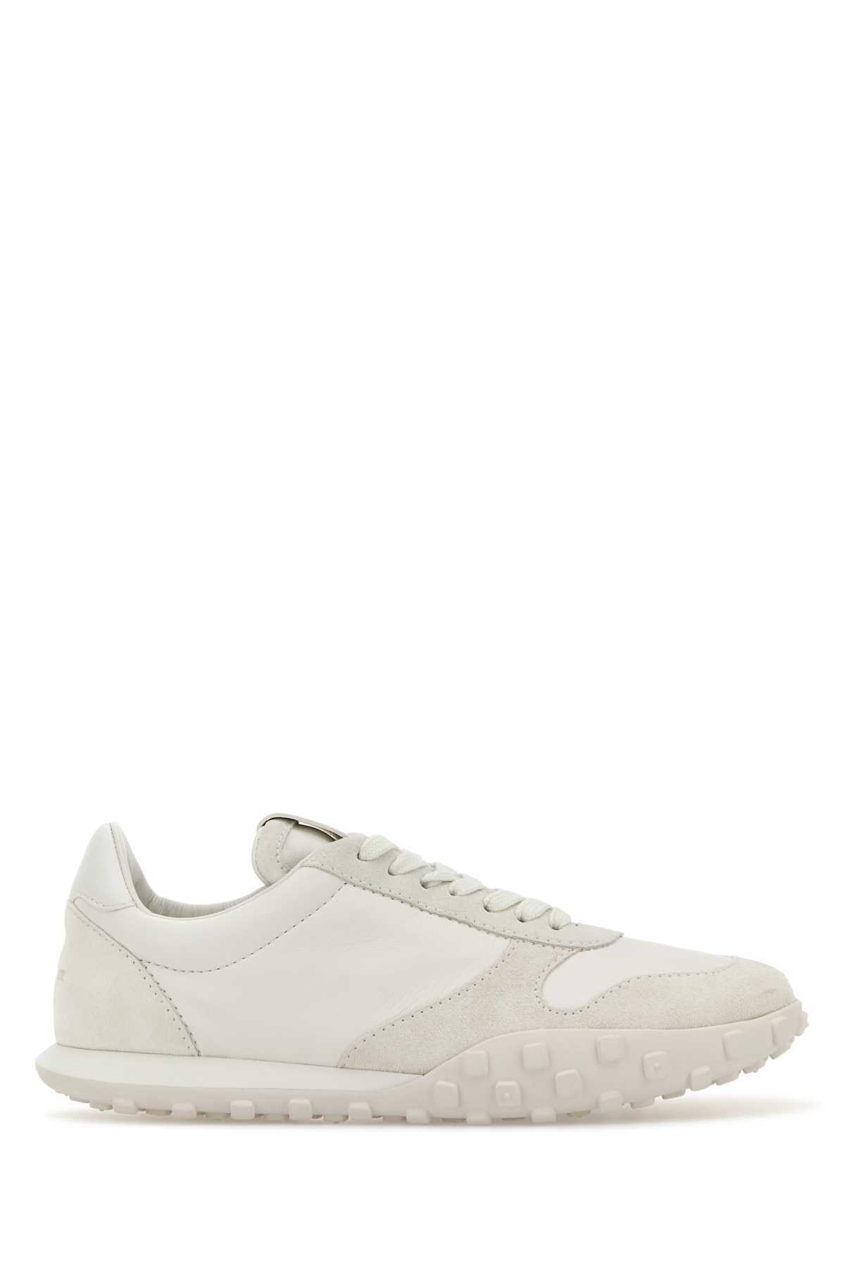 【関税&送料込】Jil Sander White Leather And Suede Moon Snea