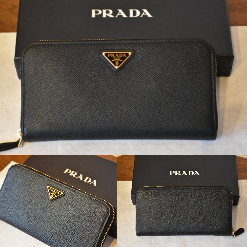 一点限り!! 即納【PRADA】サフィアーノ ジップアラウンド 長財布