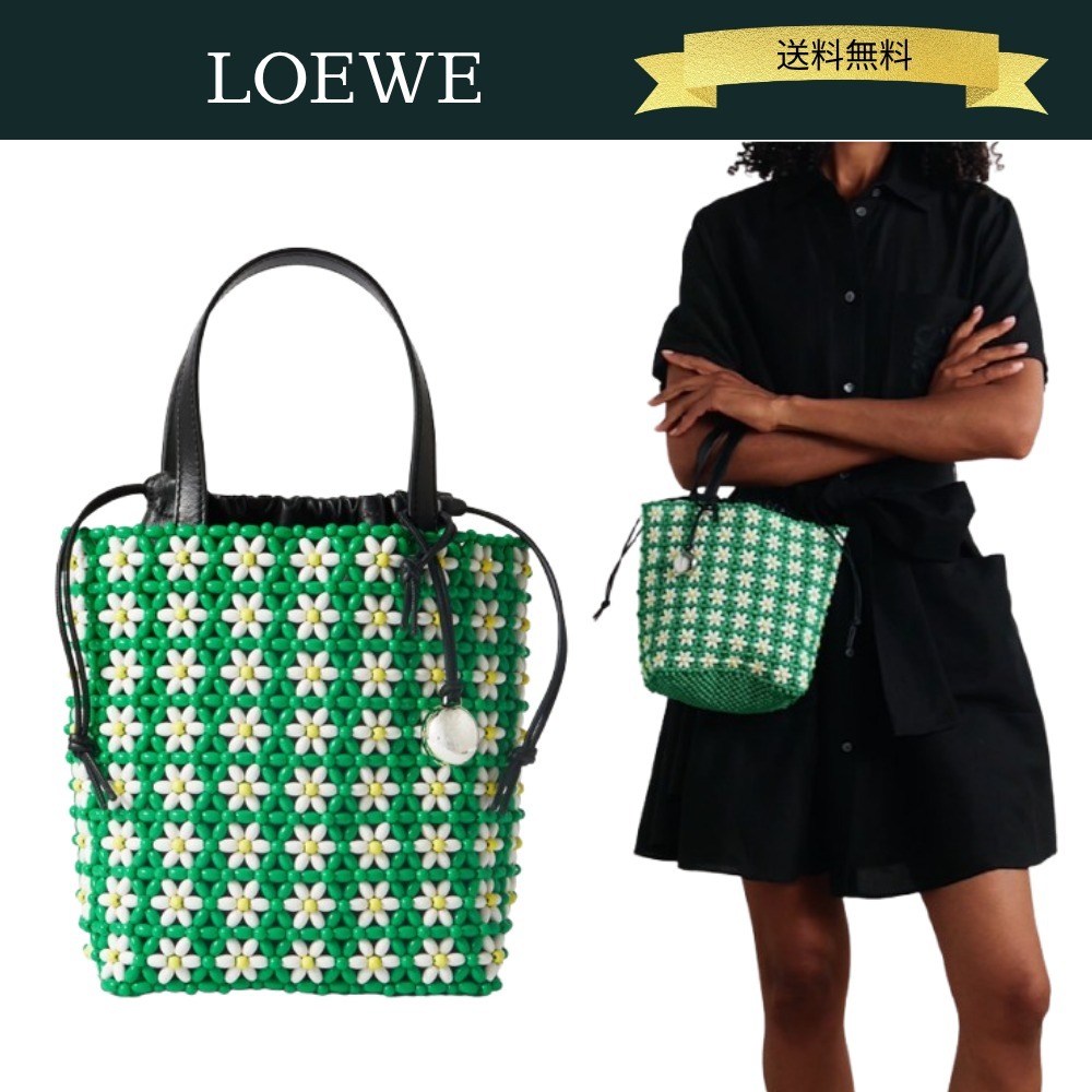 LOEWE Paula's Ibiza ビーズ＆ラムスキン ミニトートバッグ