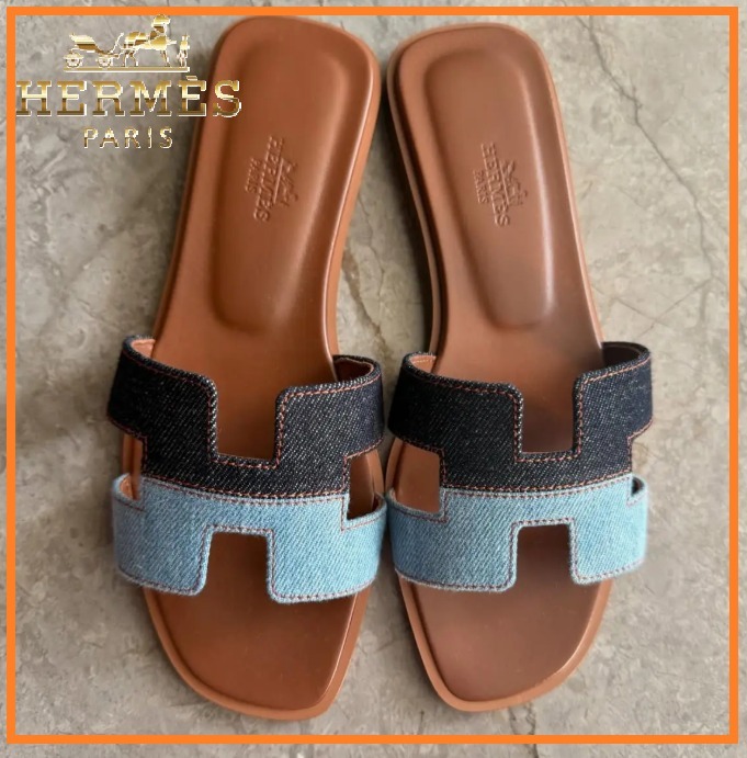 ツートンカラーが魅力的【HERMES】オラン サンダル