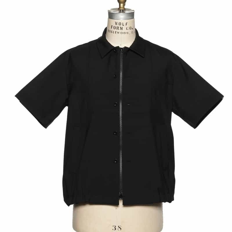《上質な質感》【sacai】ドローコード付きジップアップシャツ