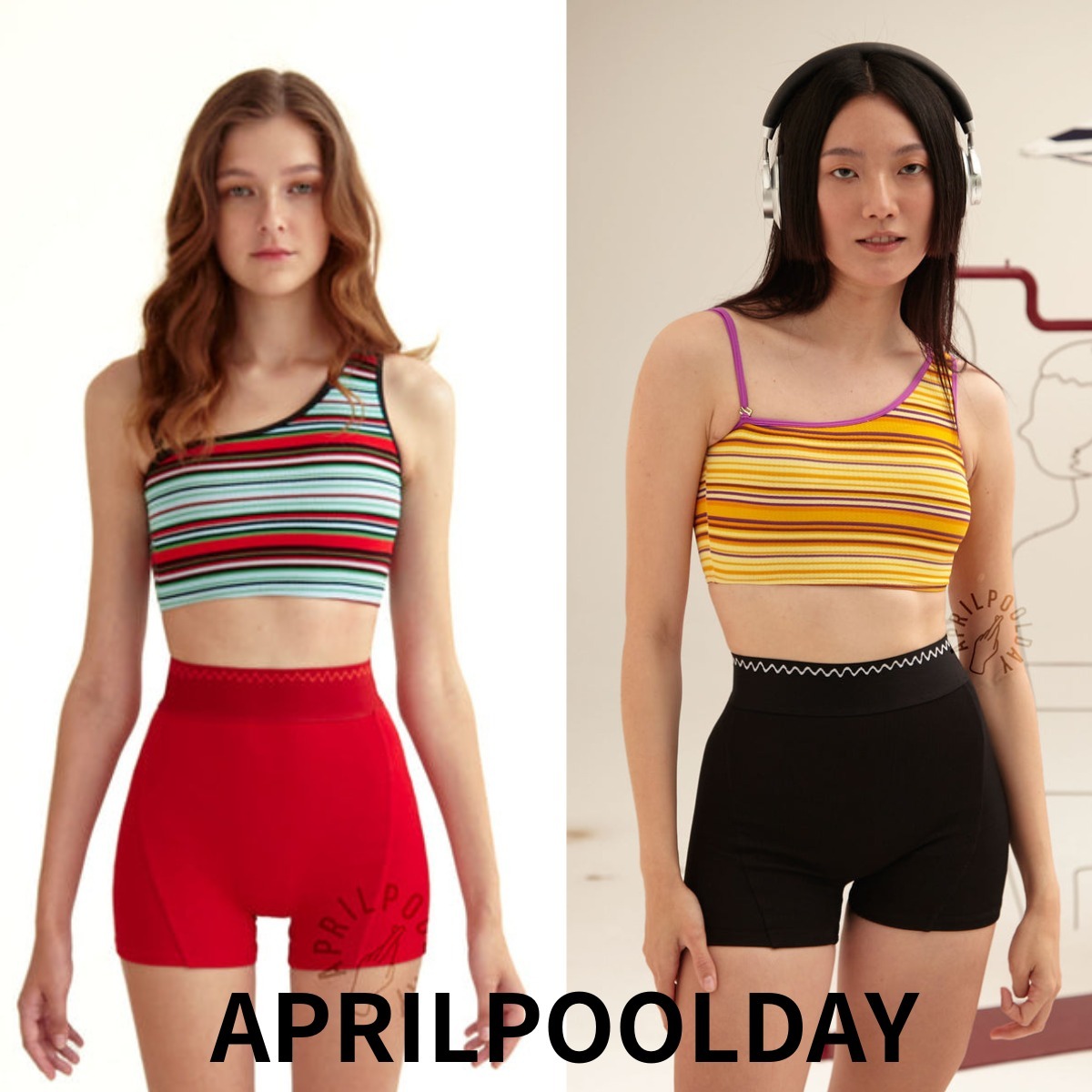 APRILPOOLDAY★Boogie ワンショルダー スイムウェア 上下セット