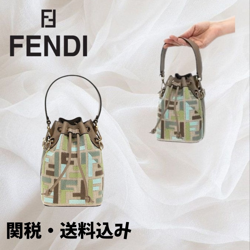 【FENDI】モン トレゾール デニム FFジャカード ミニバッグ