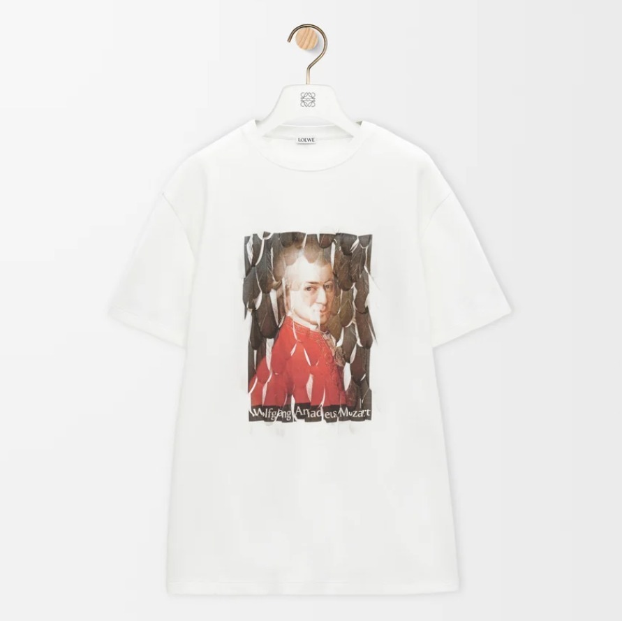 新作！ 【LOEWE】 Tシャツ 白 モーツァルト アート ユニセックス