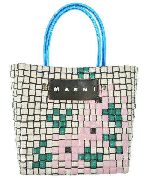 MARNI マルニ かごバッグ 白xピンクx緑等 - 2108425Y0105