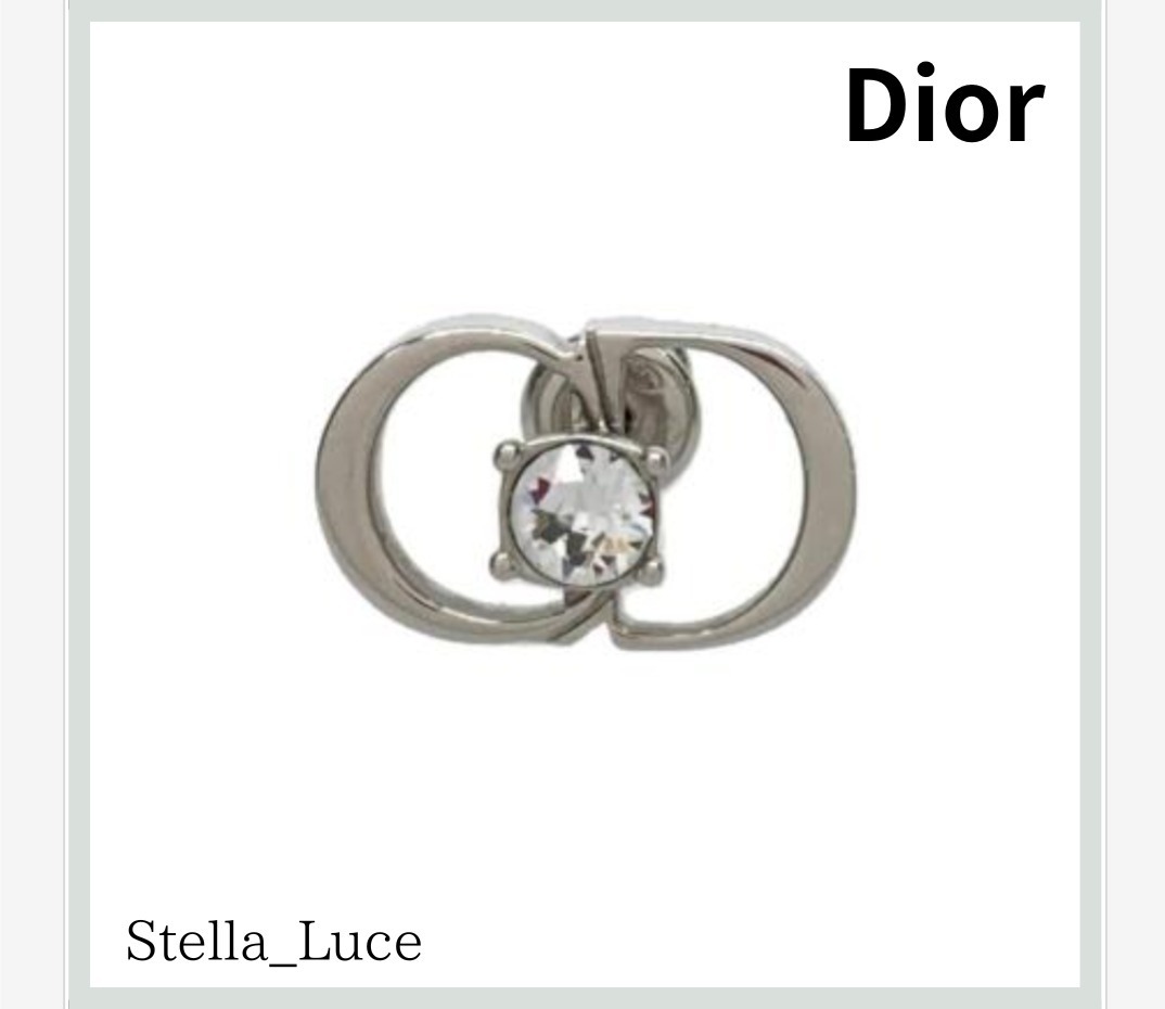 【Dioｒ】CD Icon ピアス シルバー & クリスタル 片耳