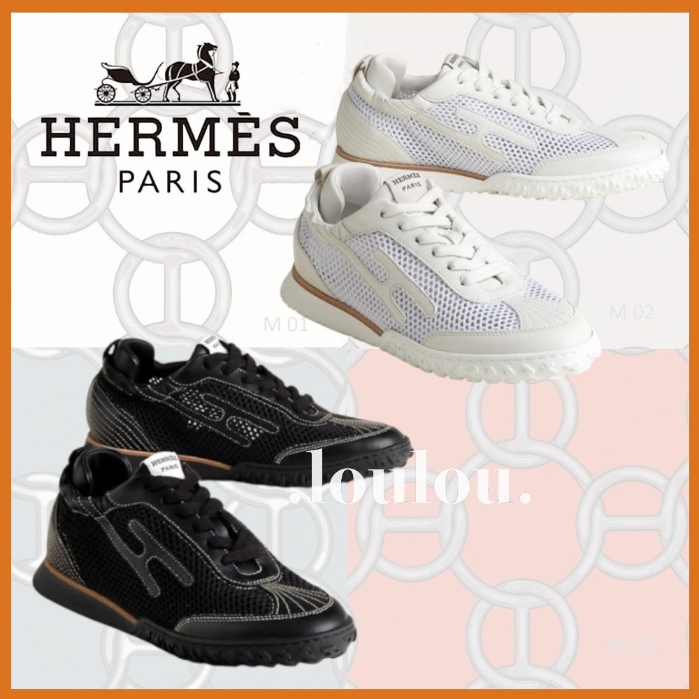 【涼し気で夏に最適なメッシュ素材☆2色】HERMES Jetスニーカー