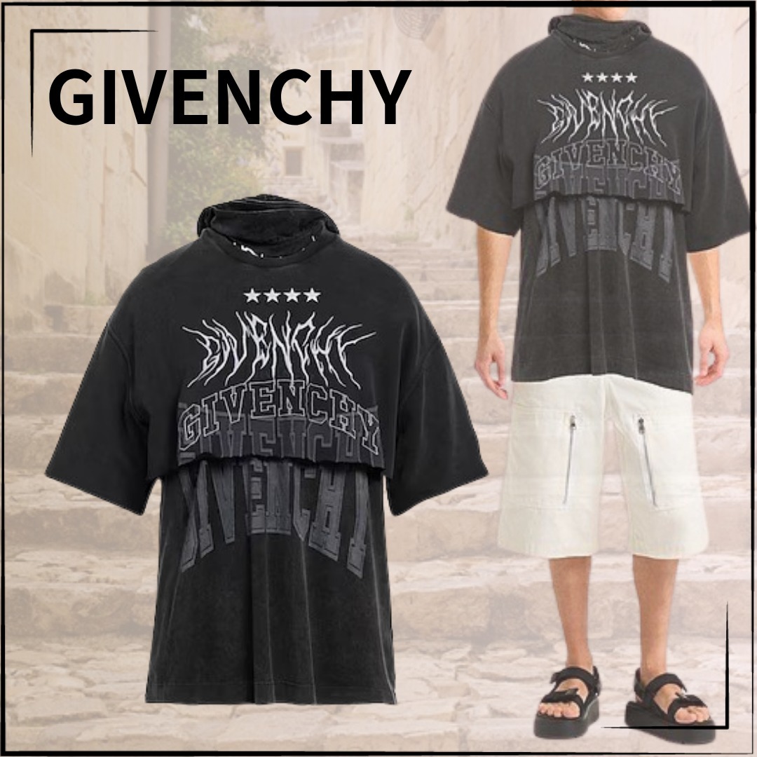 【GIVENCHY】関税込☆グラフィックプリント レイヤード風Tシャツ