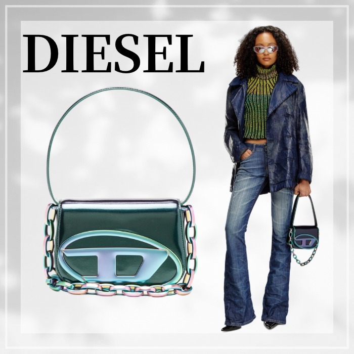 DIESEL ☆1DR-Iconic shoulder bag with iridescent effect