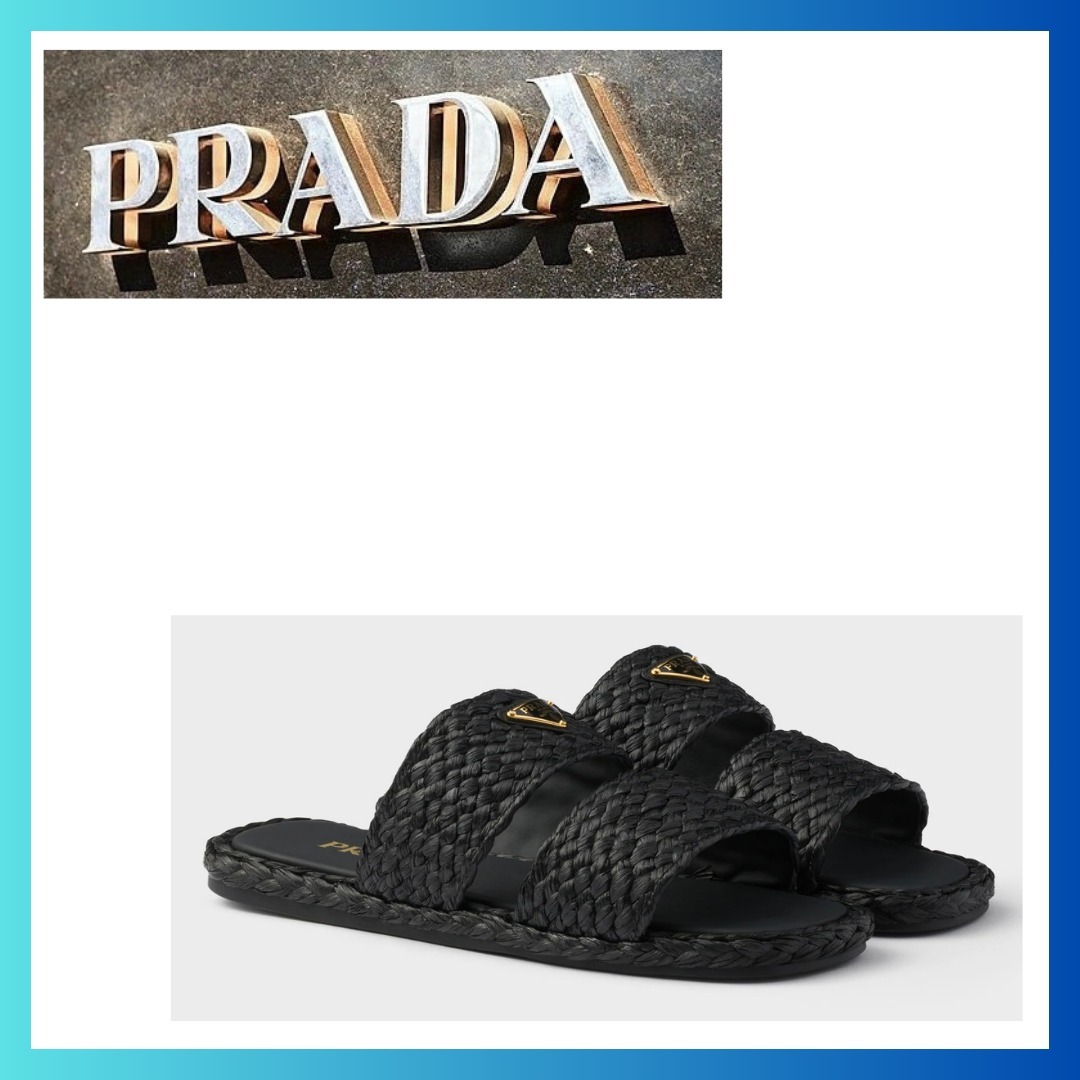 PRADA ラフィアスライド