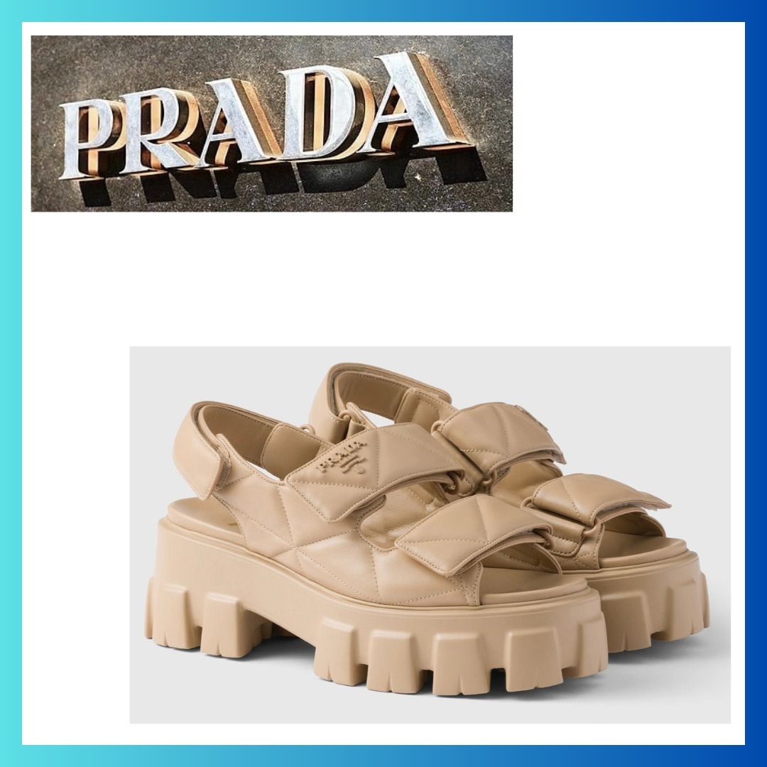 PRADA モノリスナッパレザーサンダル