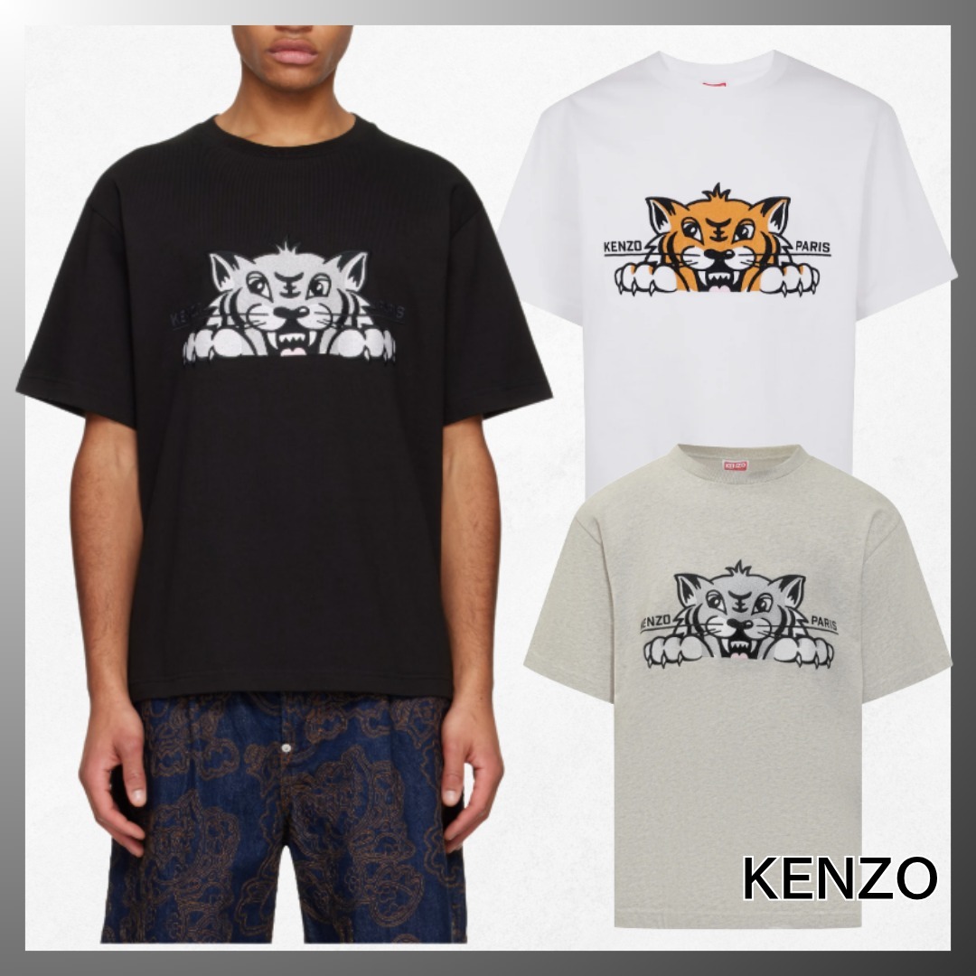 KENZO ◆ Happy タイガー クルーネック Tシャツ 半袖