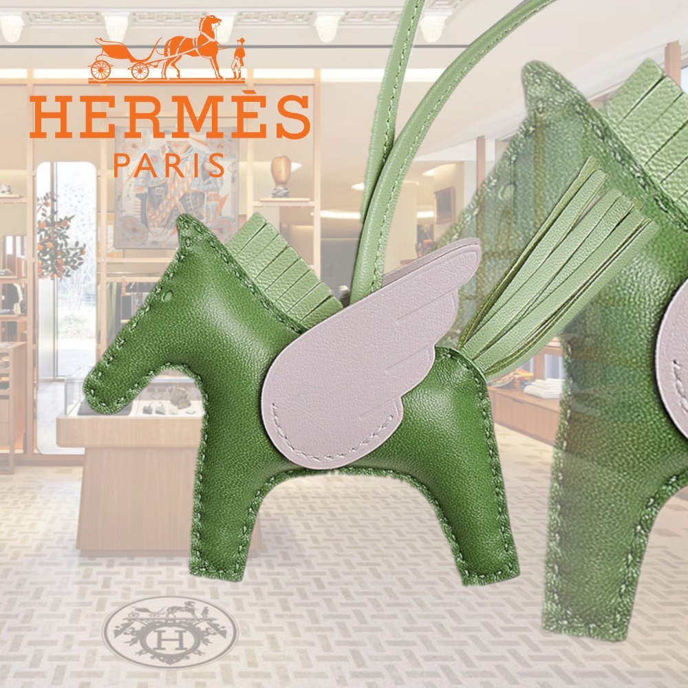 【バッグのお供に】HERMES バッグチャーム ロデオPM ペガサス 緑