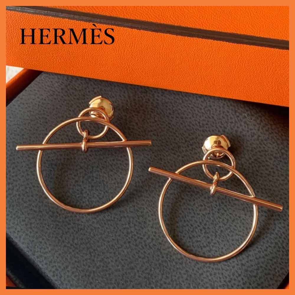 【上品に揺れる♡】HERMES ループピアス PM ローズゴールド
