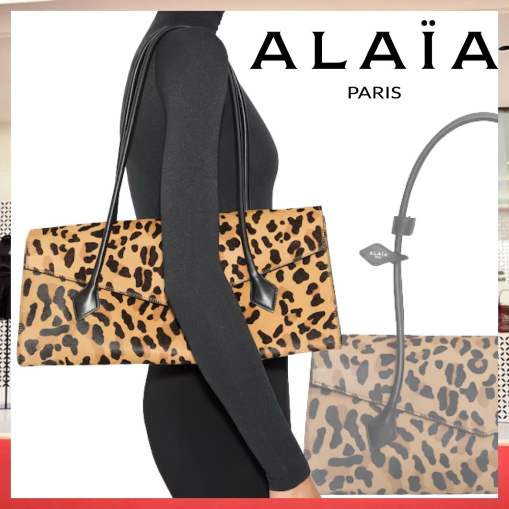 新作【ALAIA】LE TECKEL レオパード ヘアーカーフ製トートバッグ