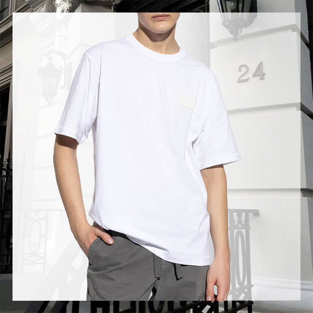 Dolce & Gabbana WHITE T-SHIRT WITH ROUND NECK Tシャツ 丸首
