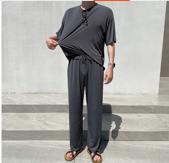 ストレッチ 半袖 Tシャツ 夏 セットアップ 韓国風 ゆったり