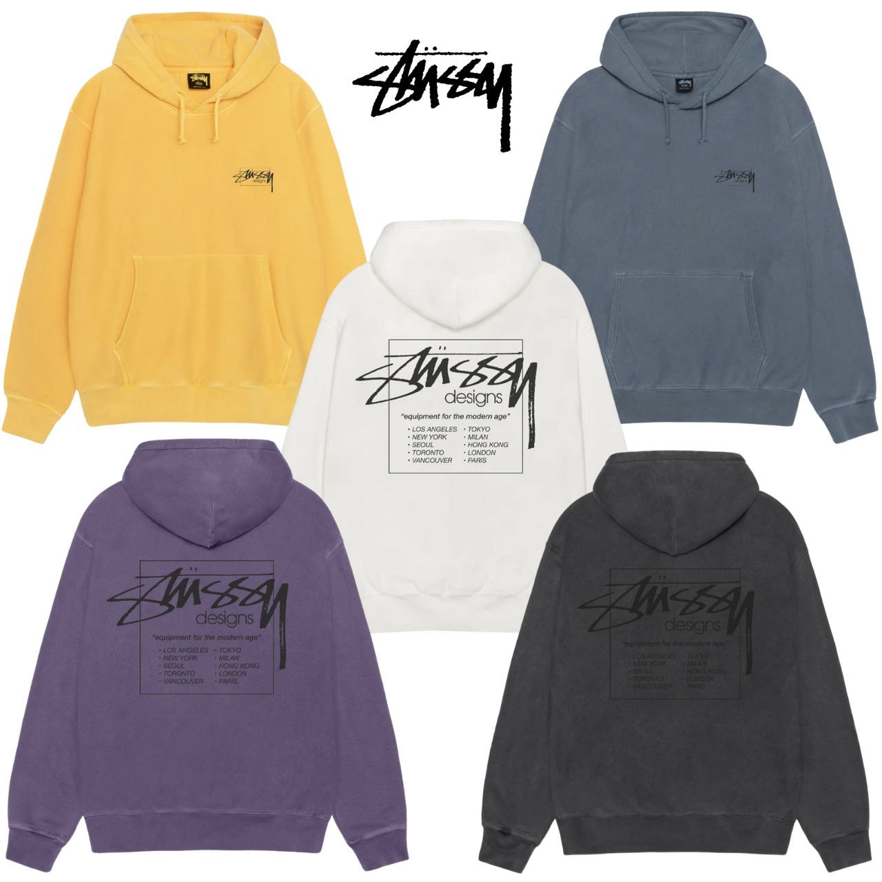 【STUSSY】ユニセックスデザイン コットン スウェットフーディ