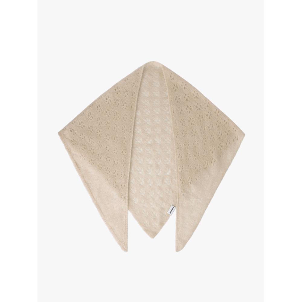マフラー・ストール mellotory 100% Cashmere Crochet Shawl Muffler (Beige)