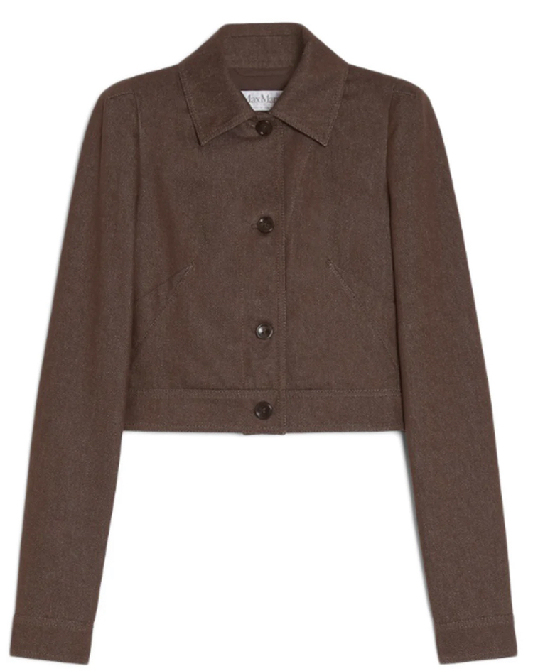 関税送料込【MAX MARA】Carpa crop denim effect jacket