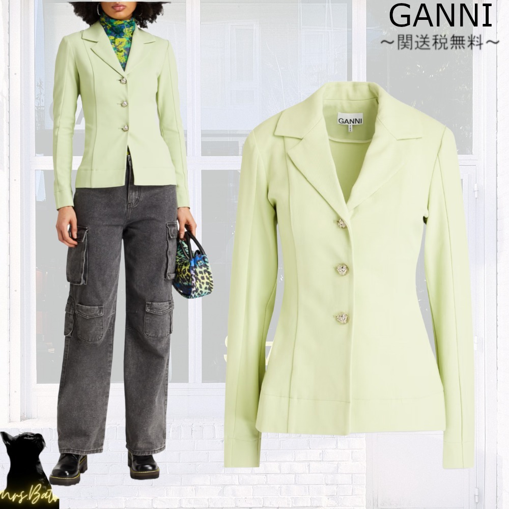 GANNI デニムに合う ツイル ブレザー 関送無料