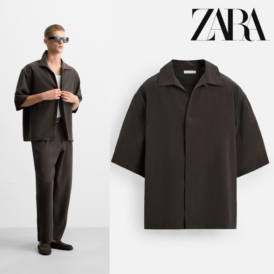 ［ZARA］リラックスフィットの流れるようなシャツ